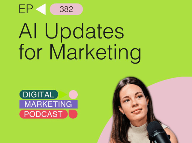 Thumbnail for podcast Digital Marketing Podcast in green.