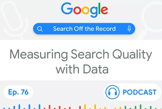 Screenshot of podcast cover image for episode called Measuring Search Quality with Data.
