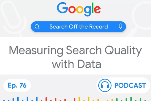 Screenshot of podcast cover image for episode called Measuring Search Quality with Data.