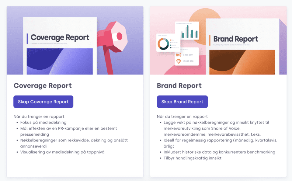 Media Monitoring tool – Coverage Report, Brand Report