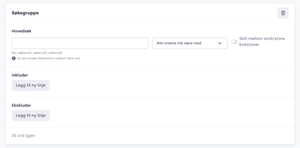 Media Monitoring tool – Search terms and keywords, Norweigan