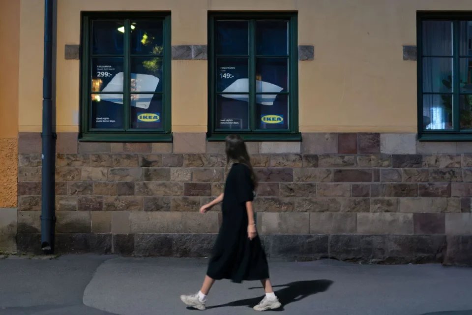 IKEA ads in windows.