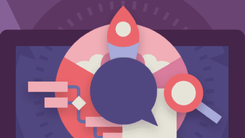 Cover image for Smart Insights Report 2024 with illustration in pink, red and purple.